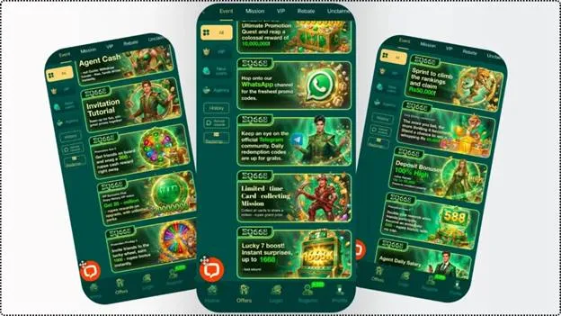 EQ668 homepage on mobile showing main menu and bonus banner